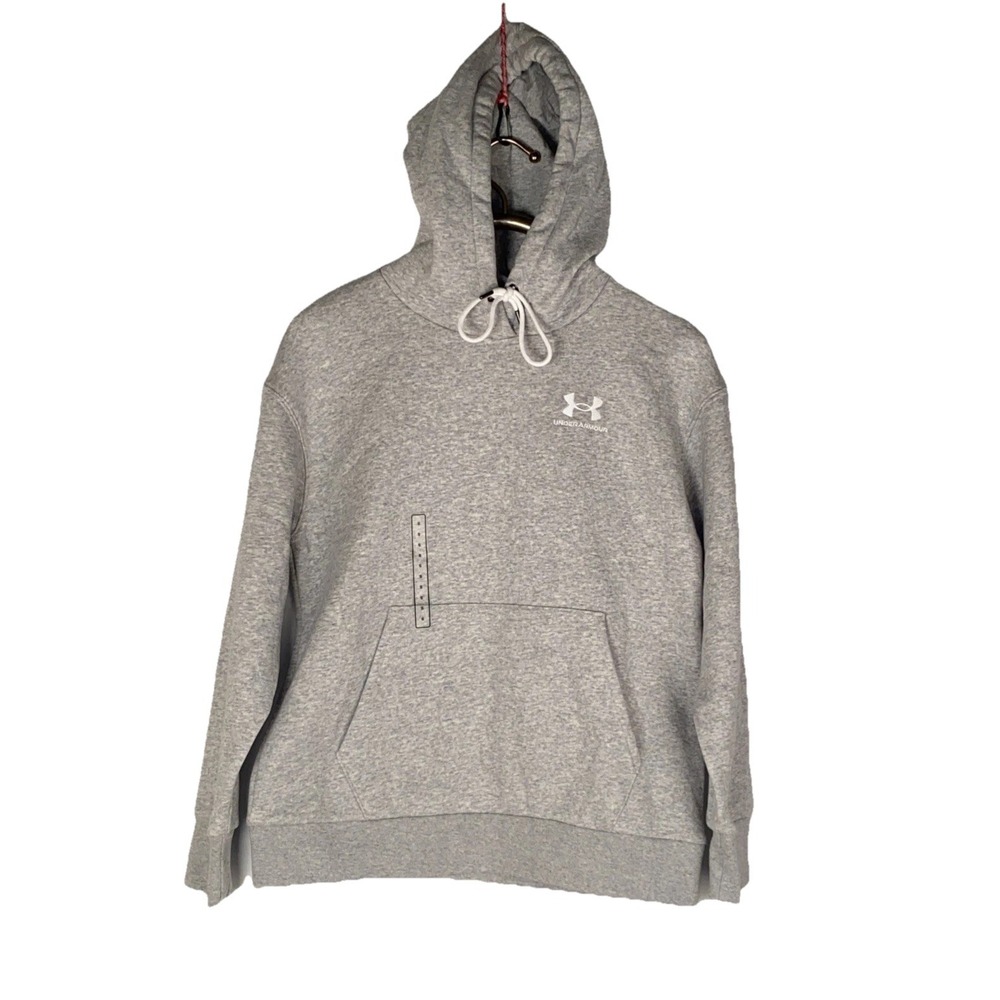 Under Armour Women's‎ Loose Fit Light Gray Essential Fleece Hoodie: Small